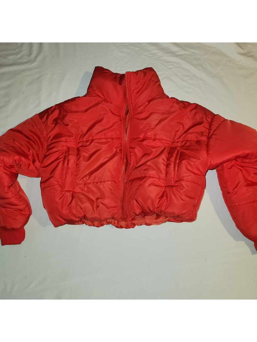 SHEIN red puffer jacket